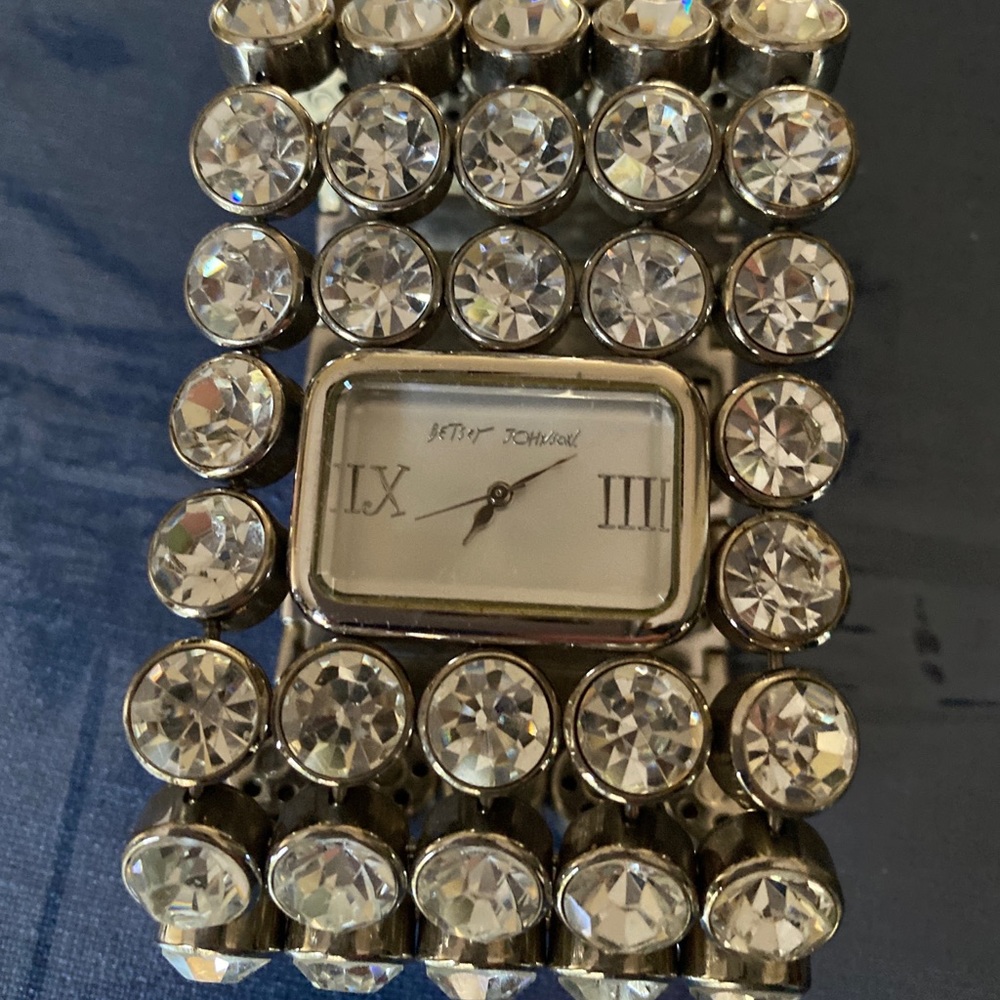 Betsey Johnson crystal rhinestone watch